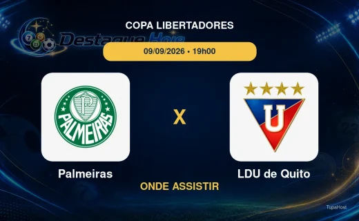 Palmeiras x LDU de Quito onde assistir: horário, transmissão e informações