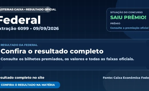 Resultado da Federal de hoje: veja os bilhetes do concurso 6099