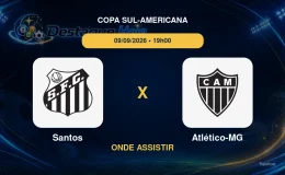 Santos x Atlético-MG onde assistir: horário, transmissão e informações