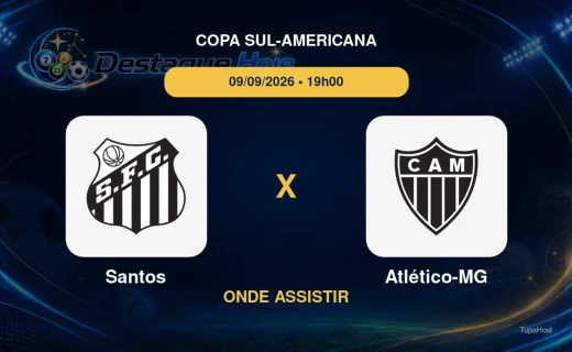 Santos x Atlético-MG onde assistir: horário, transmissão e informações