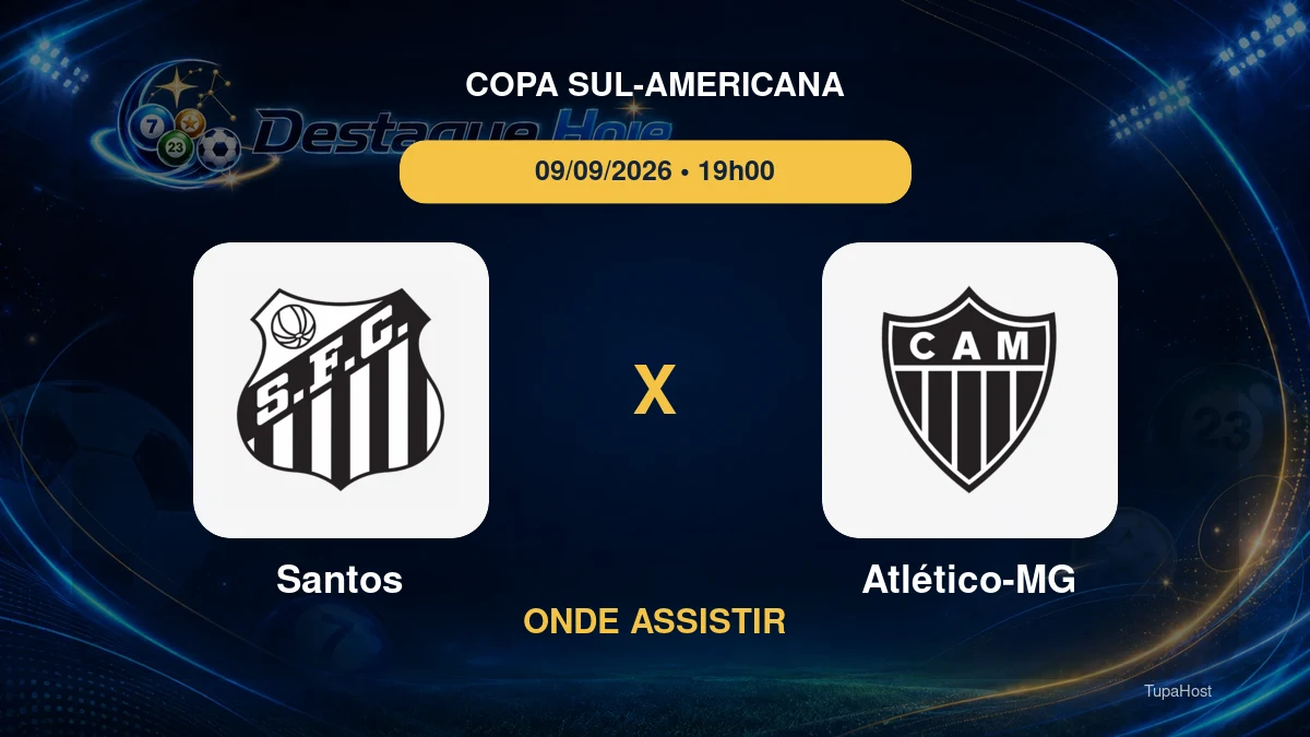 Santos x Atlético-MG onde assistir: horário, transmissão e informações